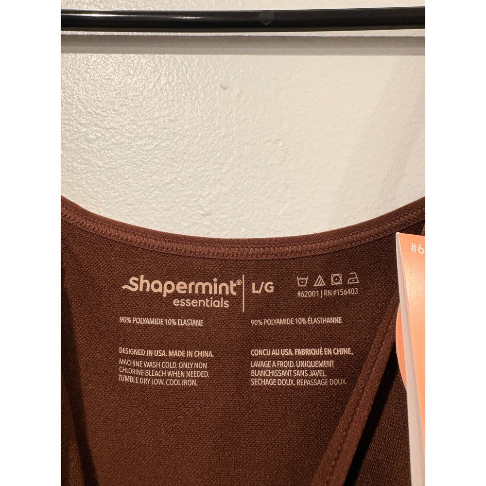Shapermint Essentials All Day Every Day Scoop Neck Cami Brown L/G NWT - Picture 3 of 4